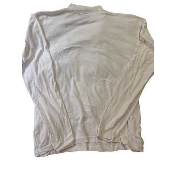 Vintage Apple Logo Mock Neck Long Sleeve Shirt – White – Size 2XL (Made in USA) - Picture 6 of 7